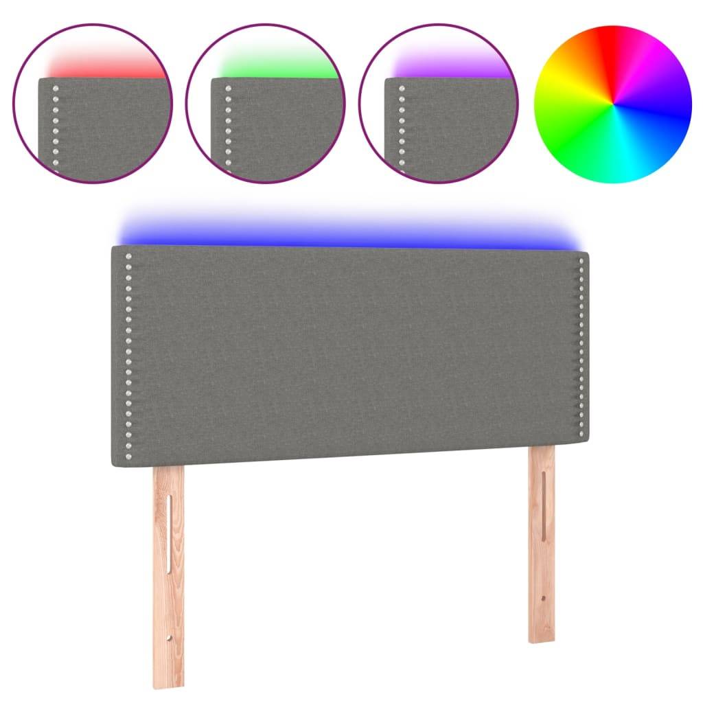 vidaXL LED Kopfteil Dunkelgrau 80x5x78/88 cm Stoff