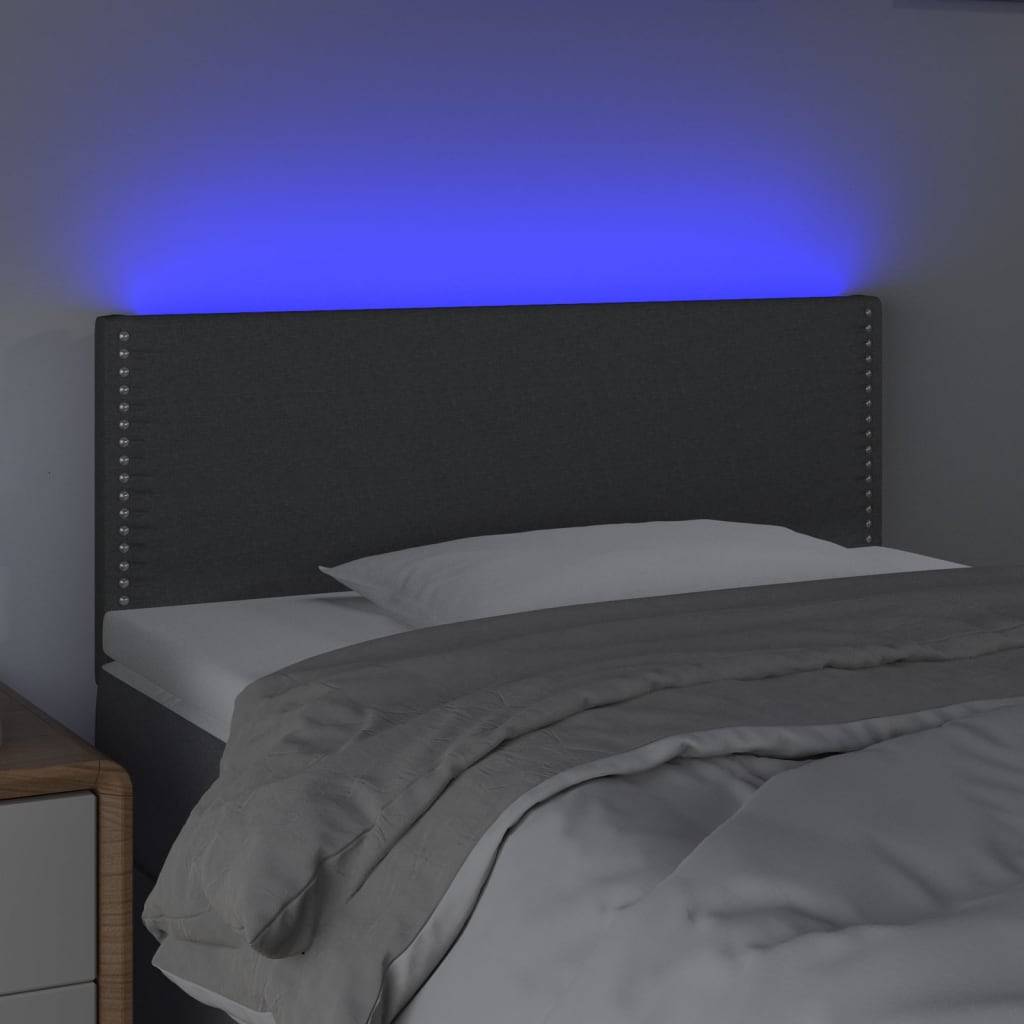 vidaXL LED Kopfteil Dunkelgrau 80x5x78/88 cm Stoff