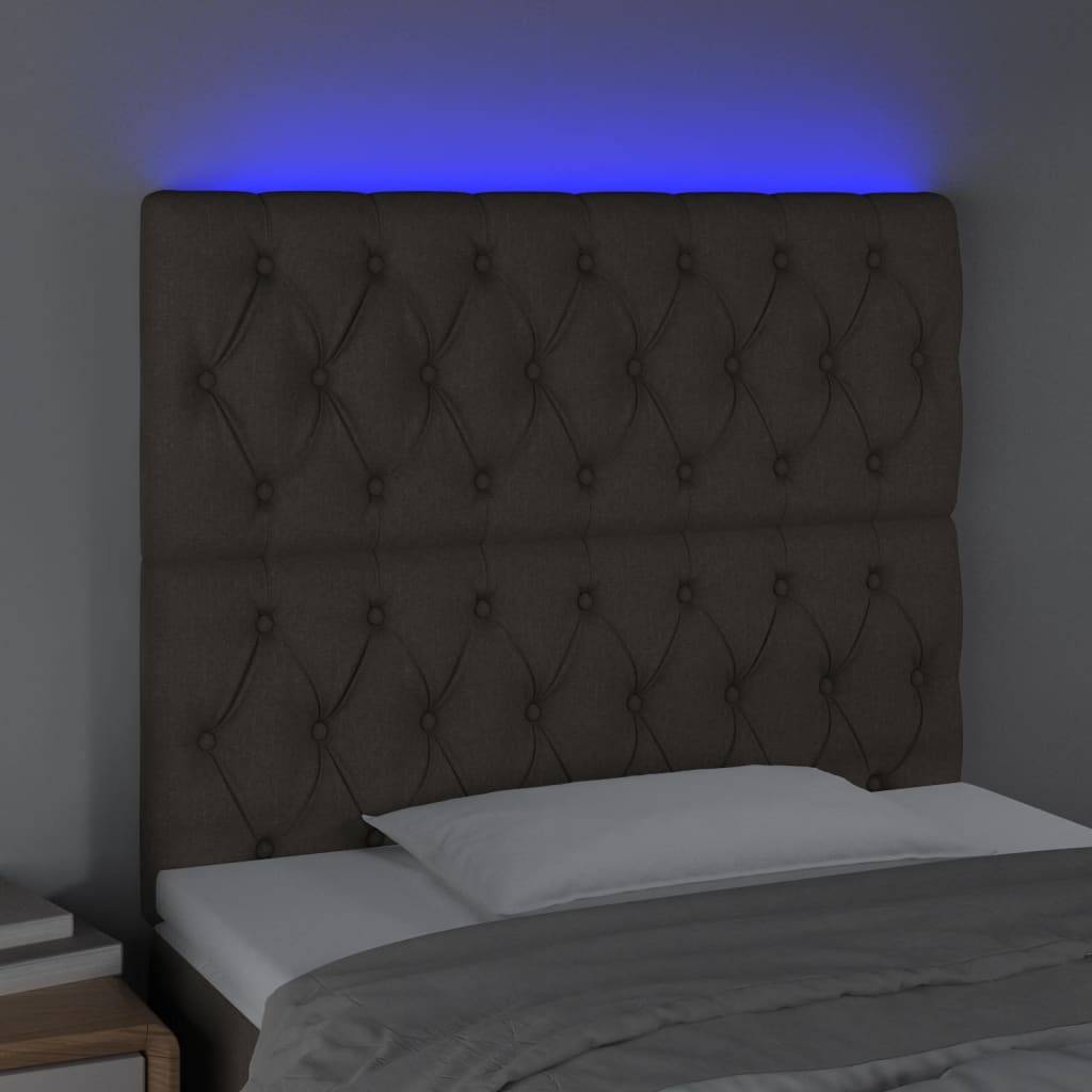 vidaXL LED Kopfteil Taupe 90x7x118/128 cm Stoff