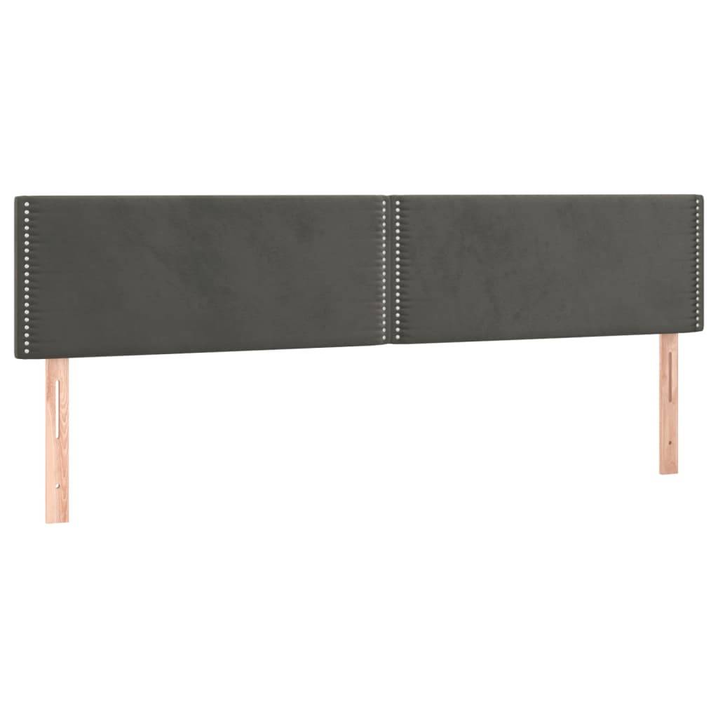 vidaXL LED Kopfteil Dunkelgrau 180x5x78/88 cm Samt