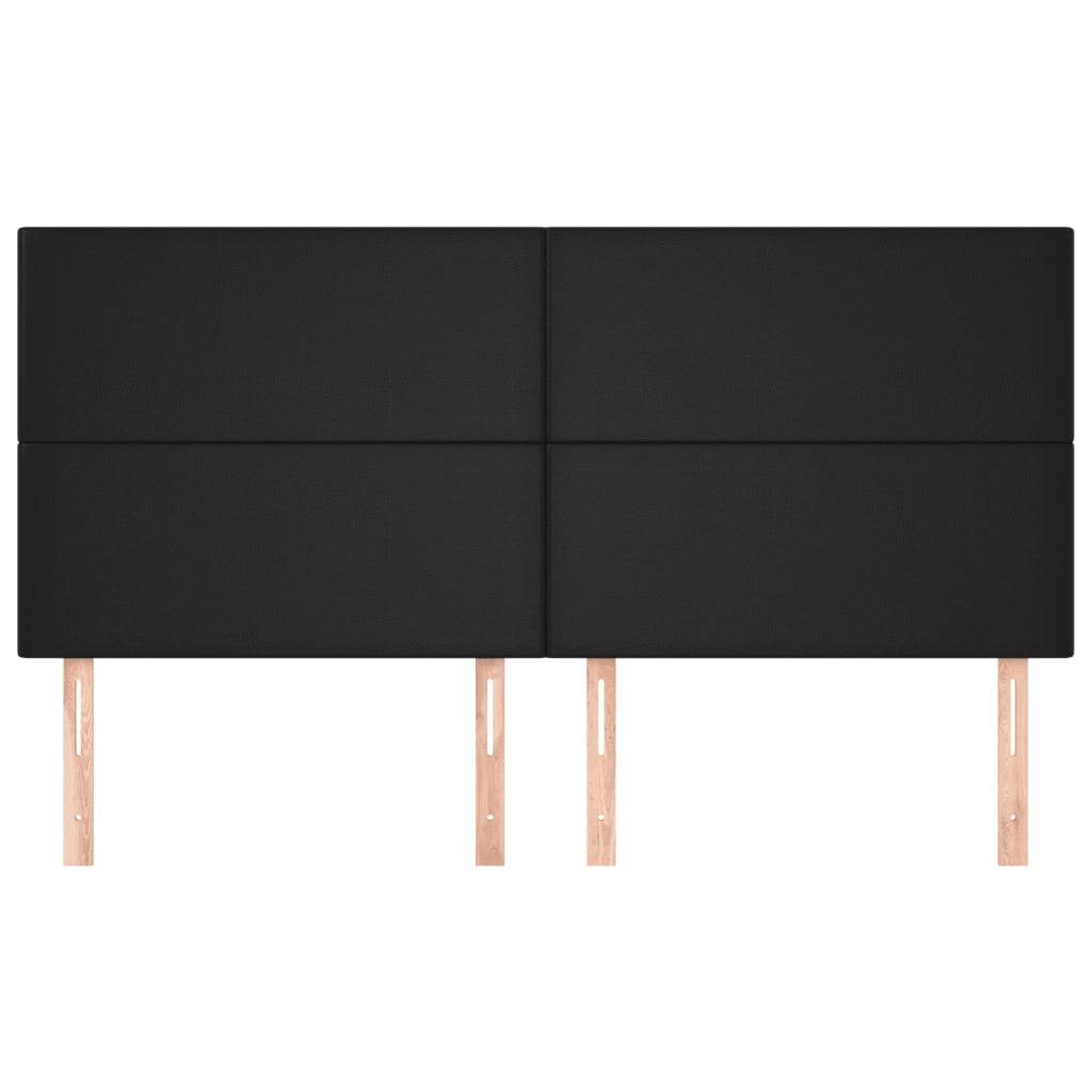 vidaXL Kopfteile 4 Stk. Schwarz 100x5x78/88 cm Kunstleder