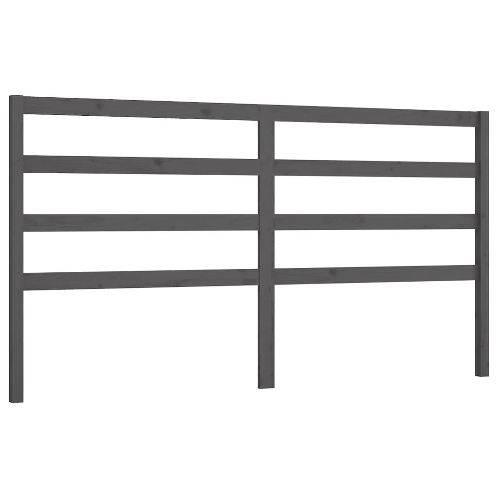vidaXL Kopfteil Grau 206x4x100 cm Massivholz Kiefer