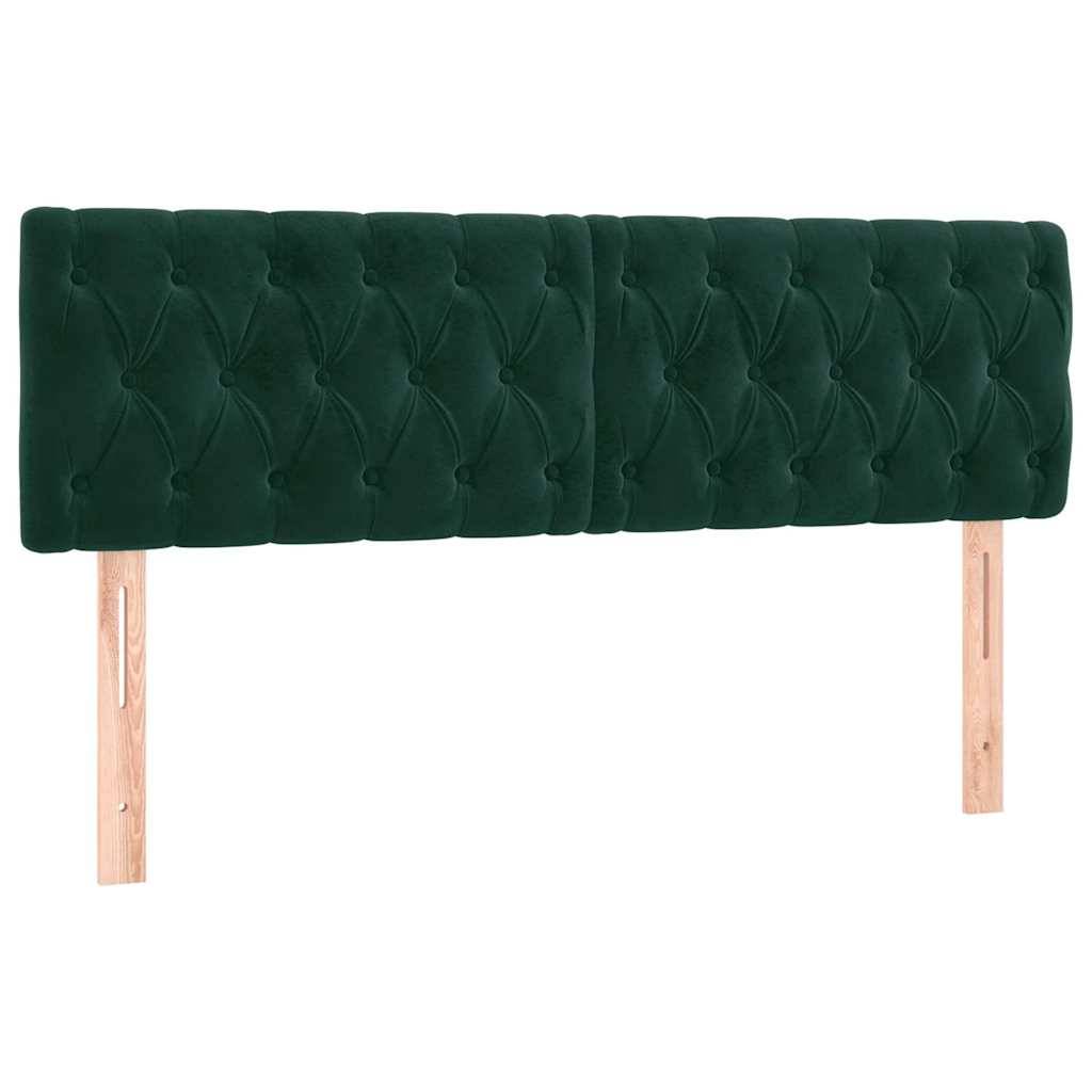 vidaXL Kopfteile 2 Stk. Dunkelgrün 72x7x78/88 cm Samt