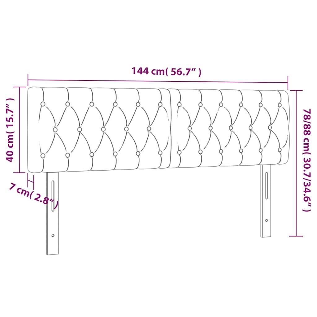 vidaXL Kopfteile 2 Stk. Dunkelgrün 72x7x78/88 cm Samt