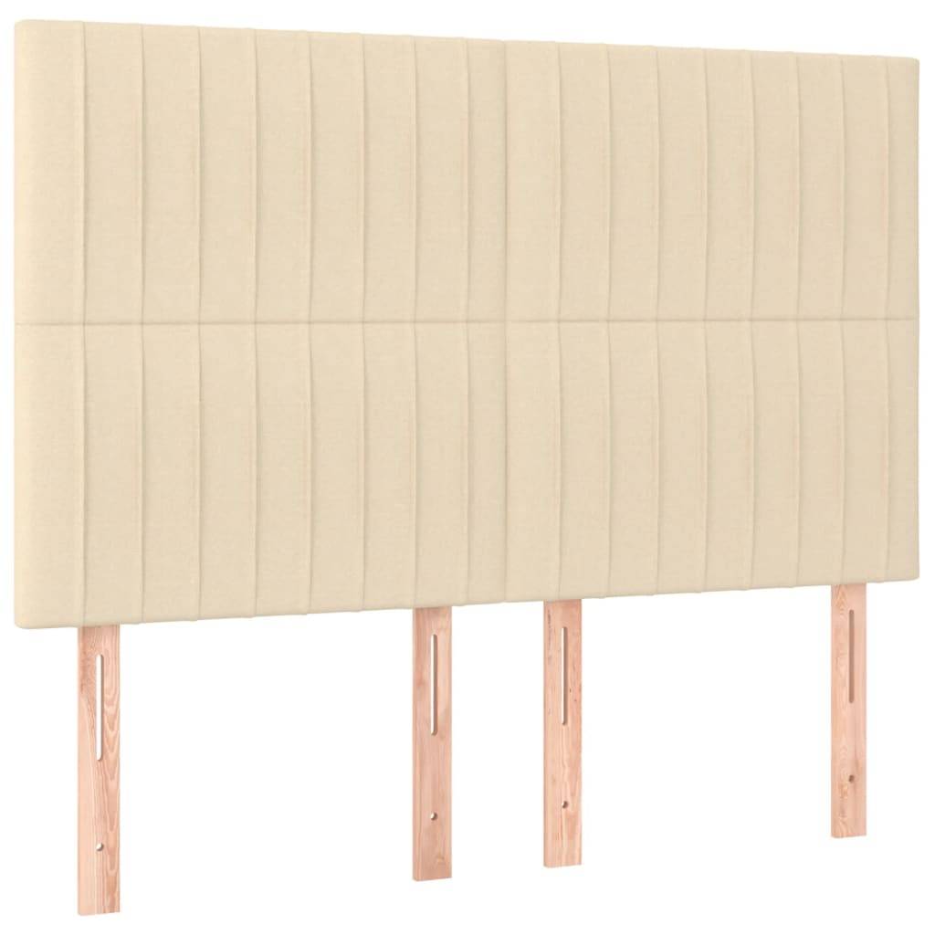 vidaXL LED Kopfteil Creme 144x5x118/128 cm Stoff
