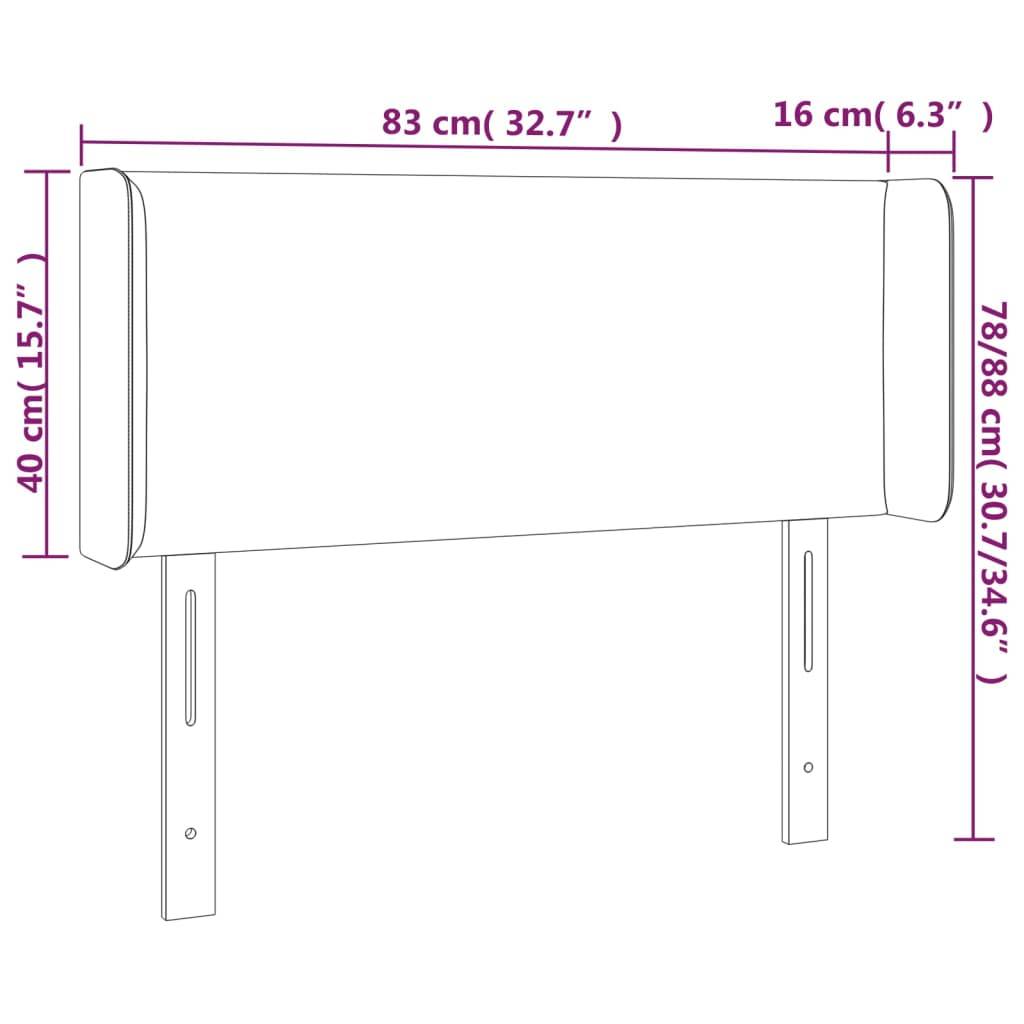 vidaXL LED Kopfteil Rosa 83x16x78/88 cm Samt