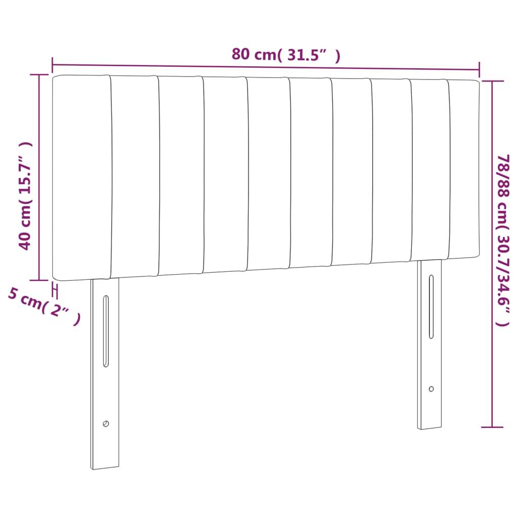 vidaXL LED Kopfteil Dunkelgrau 80x5x78/88 cm Samt
