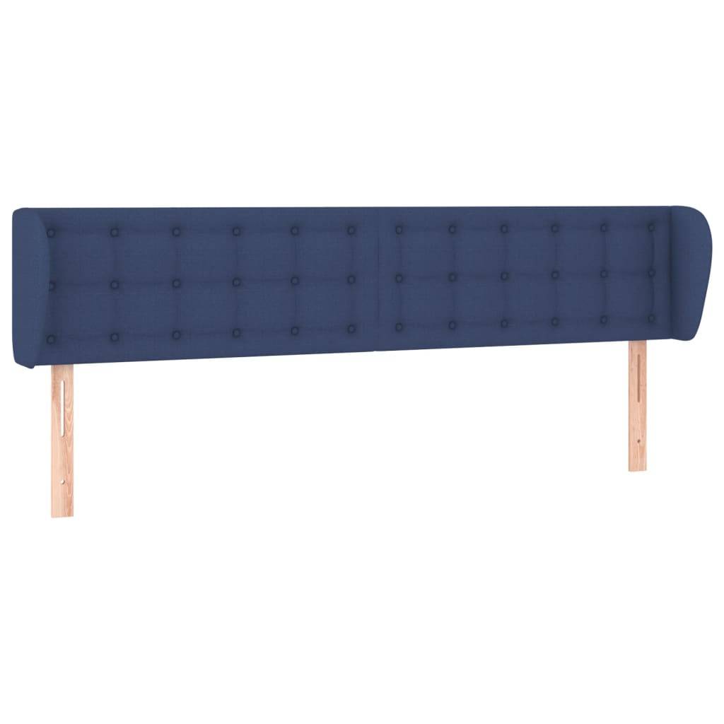 vidaXL Kopfteil mit Ohren Blau 203x23x78/88 cm Stoff