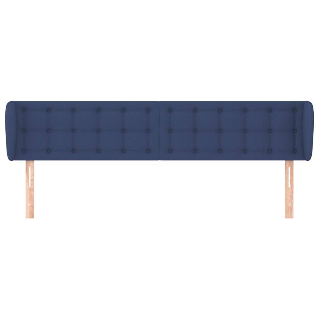 vidaXL Kopfteil mit Ohren Blau 203x23x78/88 cm Stoff