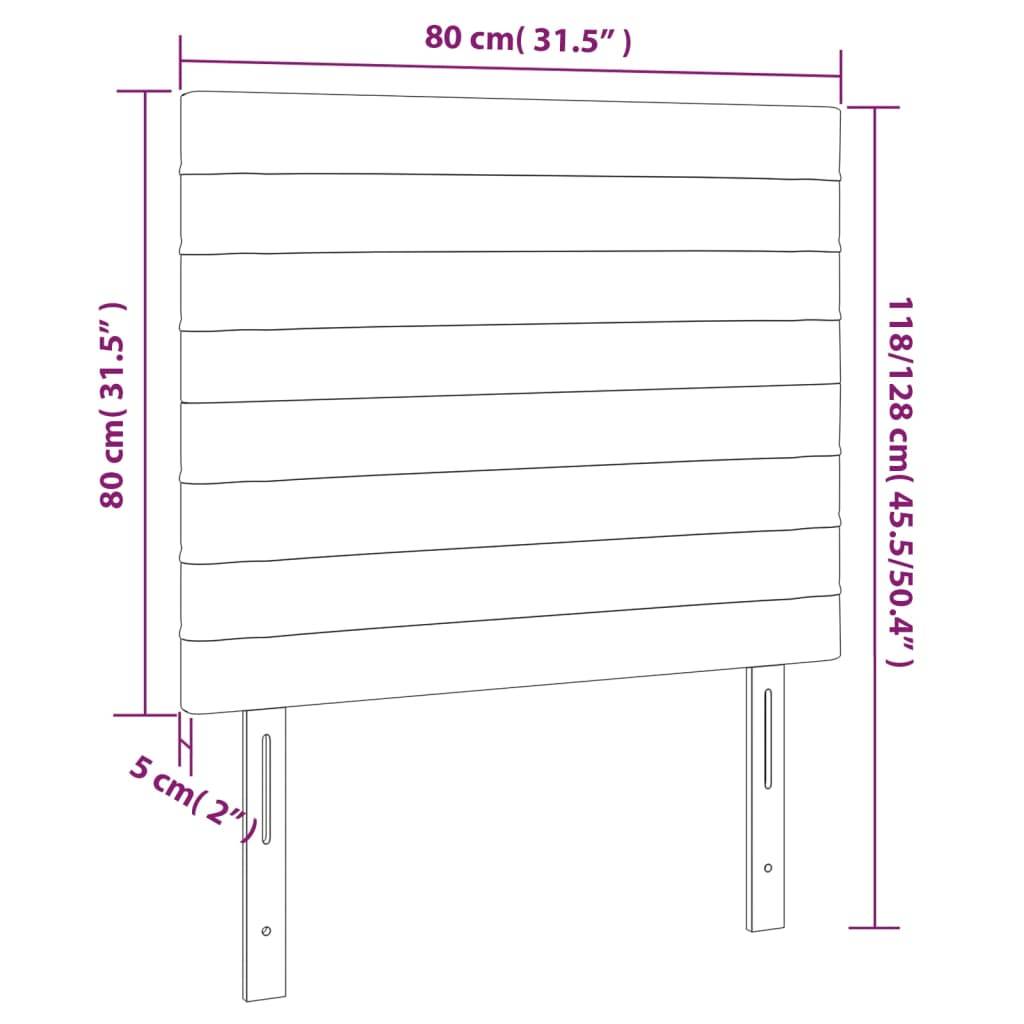vidaXL LED Kopfteil Creme 80x5x118/128 cm Stoff