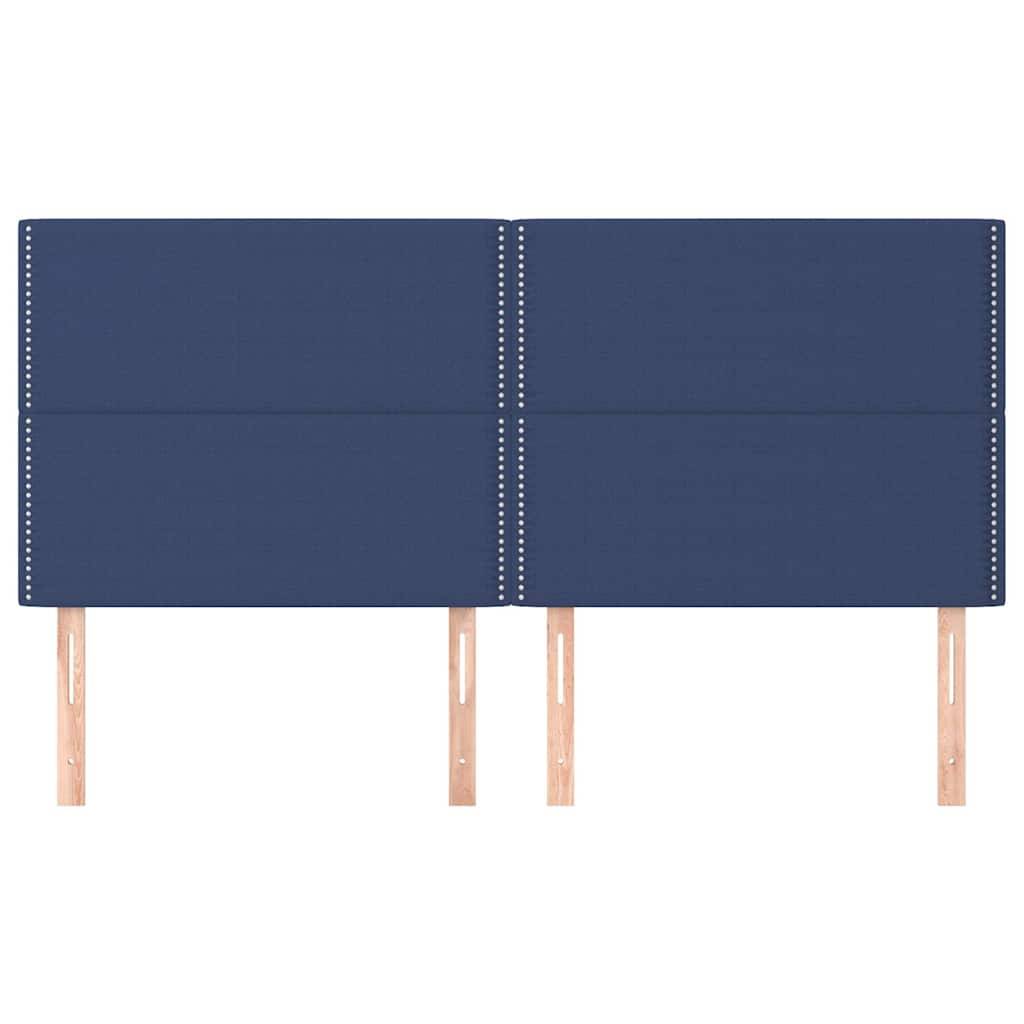 vidaXL Kopfteile 4 Stk. Blau 90x5x78/88 cm Stoff
