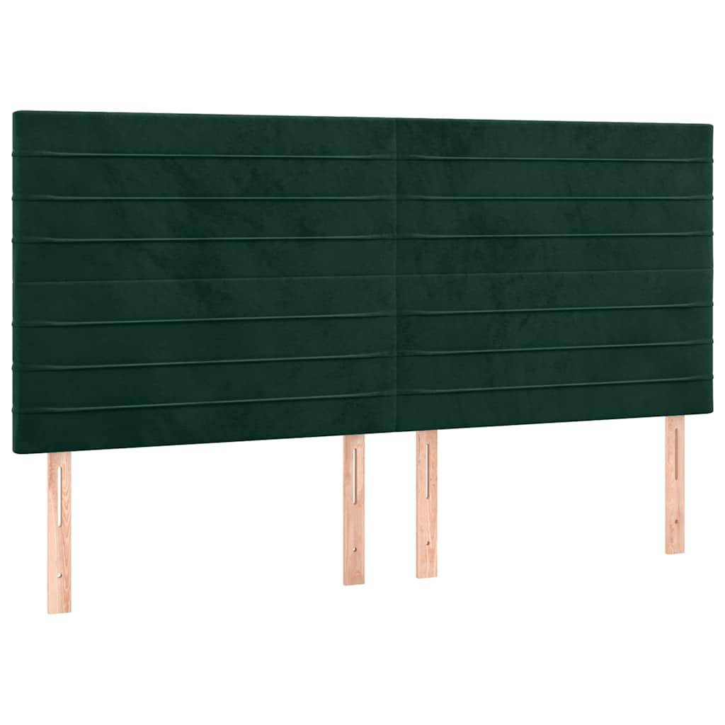 vidaXL Kopfteile 4 Stk. Dunkelgrün 80x5x78/88 cm Samt