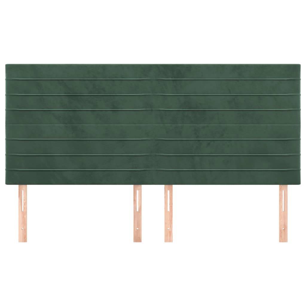 vidaXL Kopfteile 4 Stk. Dunkelgrün 80x5x78/88 cm Samt