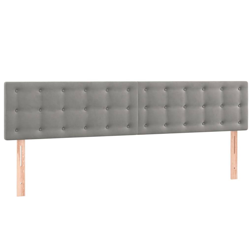 vidaXL Kopfteile 2 Stk. Hellgrau 80x5x78/88 cm Samt