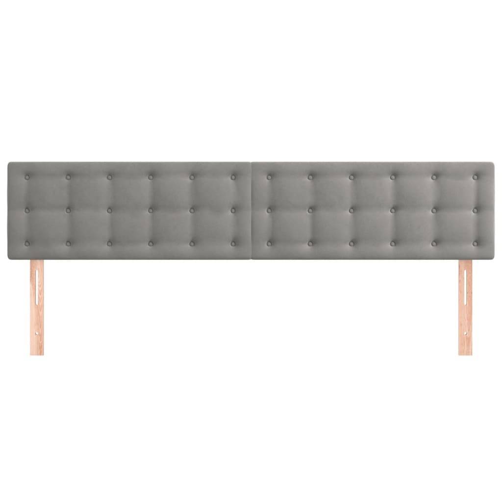 vidaXL Kopfteile 2 Stk. Hellgrau 80x5x78/88 cm Samt