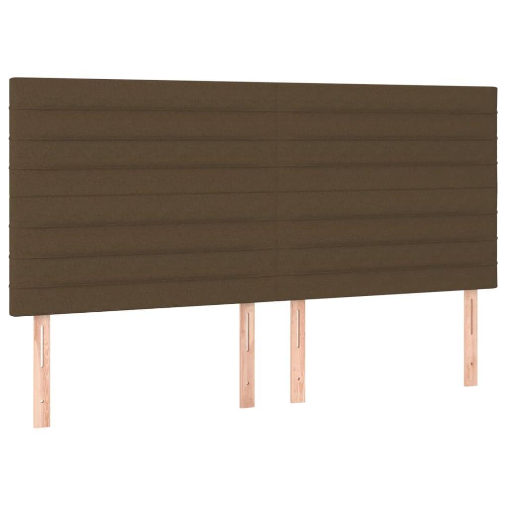 vidaXL LED Kopfteil Dunkelbraun 160x5x118/128 cm Stoff