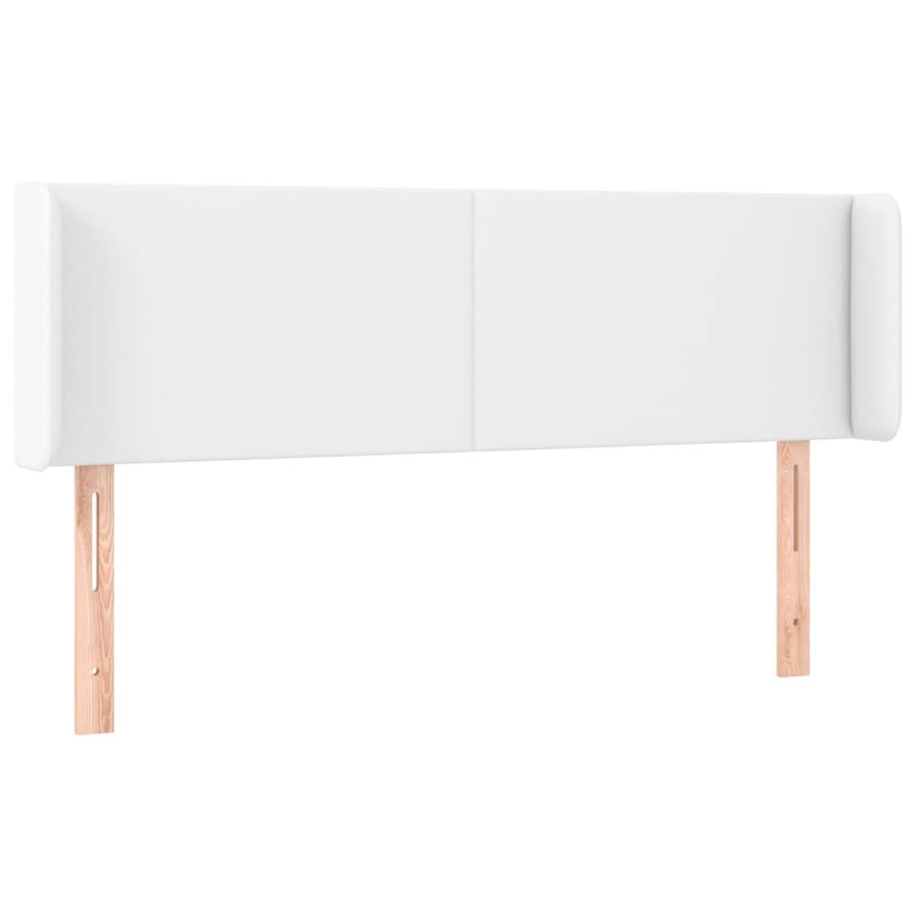 vidaXL Kopfteil mit Ohren Weiß 147x16x78/88 cm Kunstleder