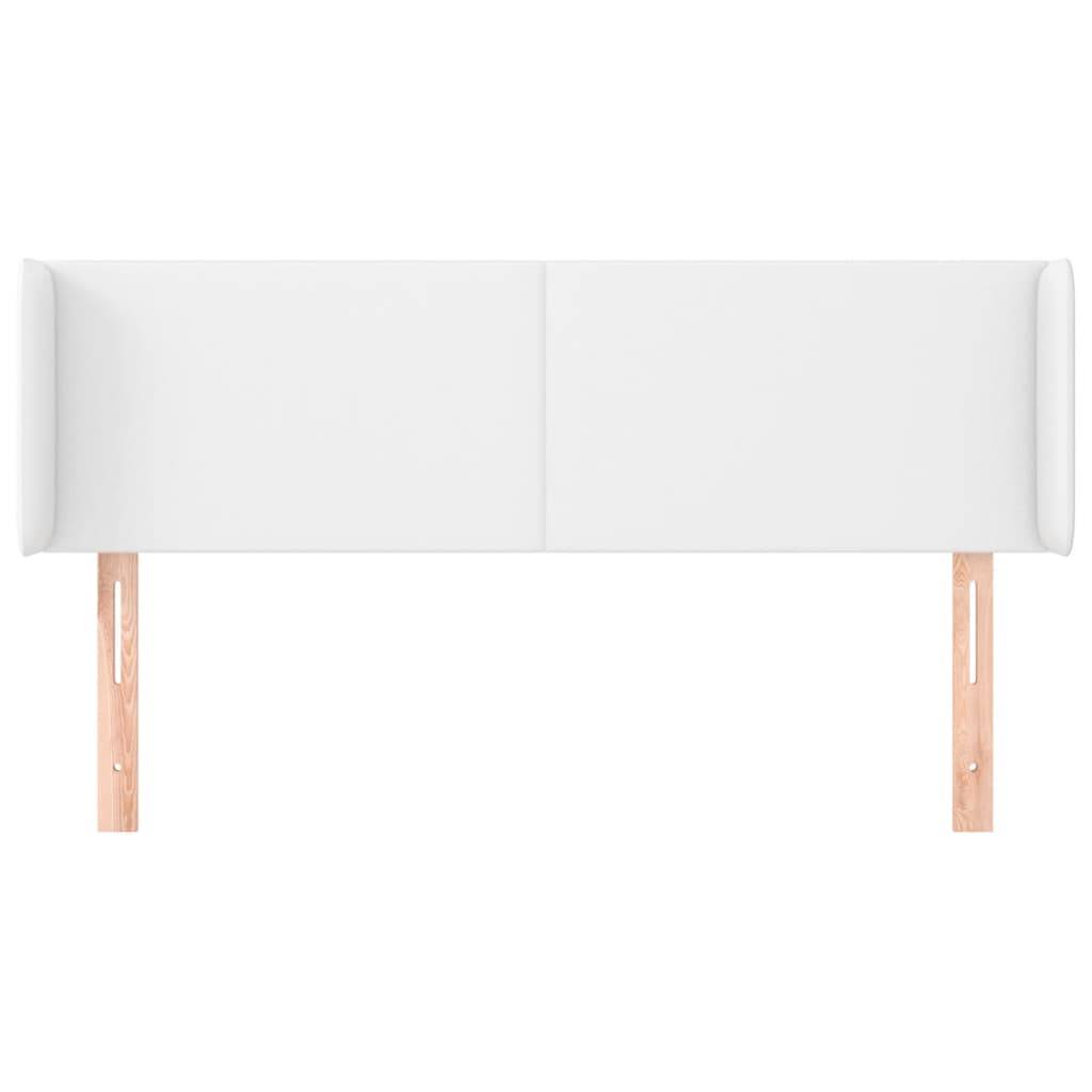 vidaXL Kopfteil mit Ohren Weiß 147x16x78/88 cm Kunstleder