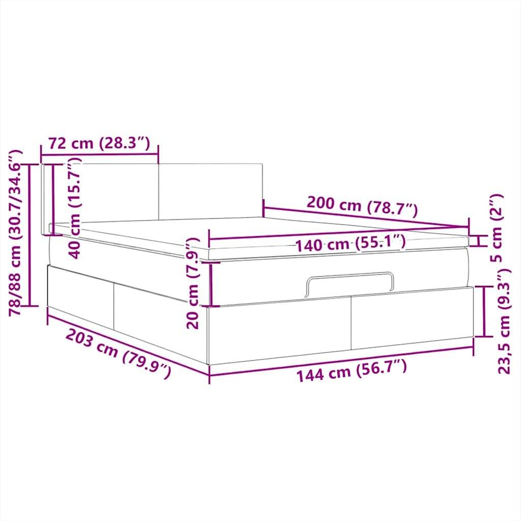 vidaXL LED Kopfteil Dunkelblau 100x5x118/128 cm Samt