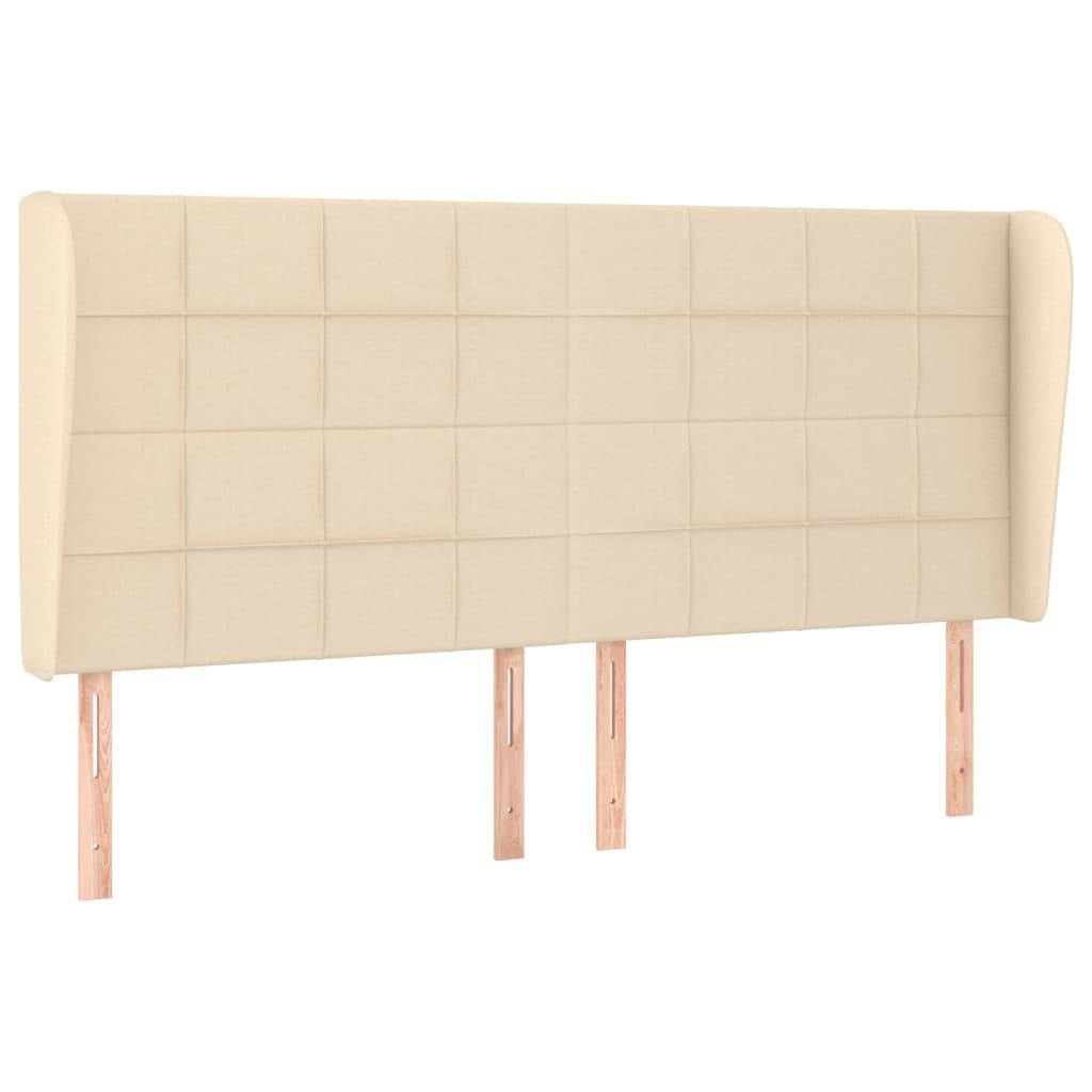 vidaXL Kopfteil mit Ohren Creme 163x23x118/128 cm Stoff