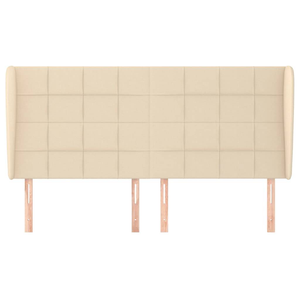 vidaXL Kopfteil mit Ohren Creme 163x23x118/128 cm Stoff