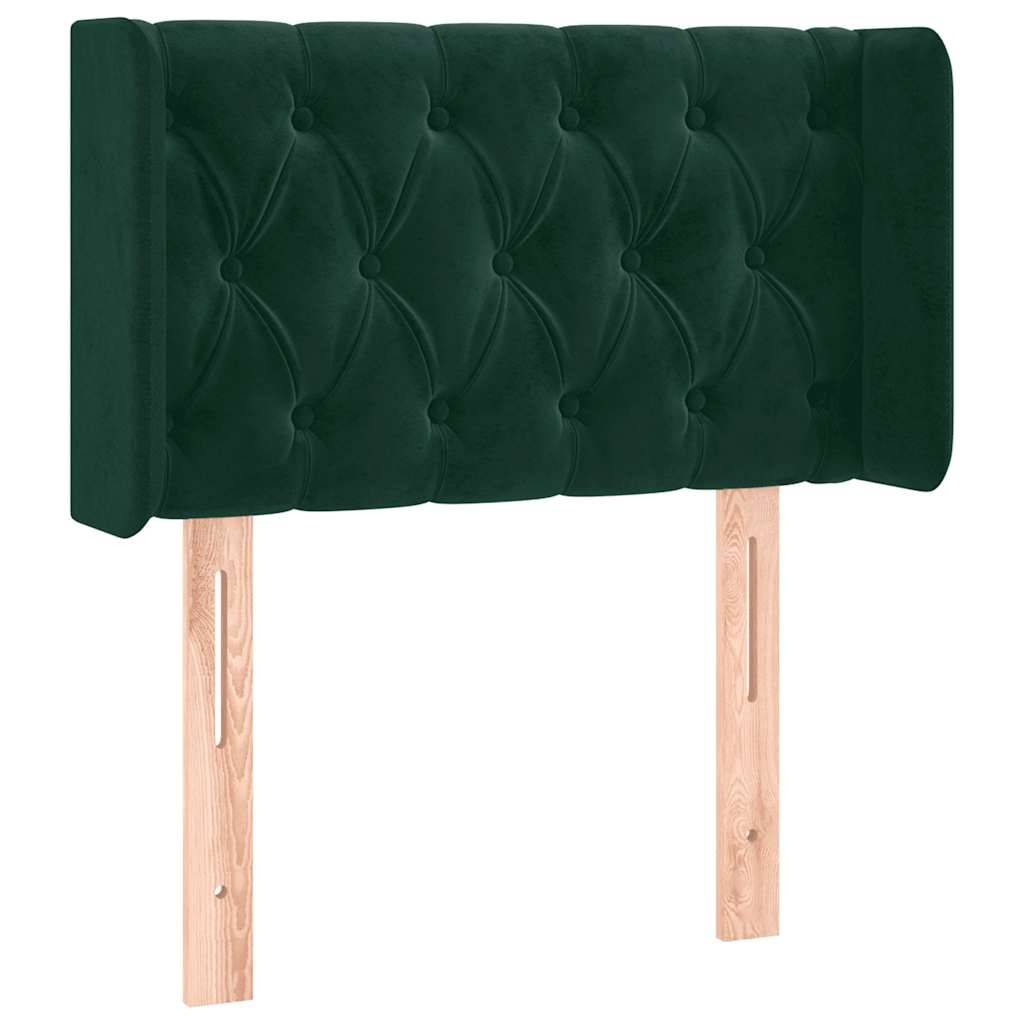 vidaXL LED Kopfteil Dunkelgrün 83x16x78/88 cm Samt