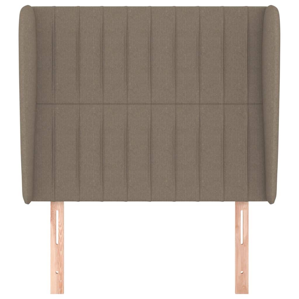vidaXL Kopfteil mit Ohren Taupe 103x23x118/128 cm Stoff