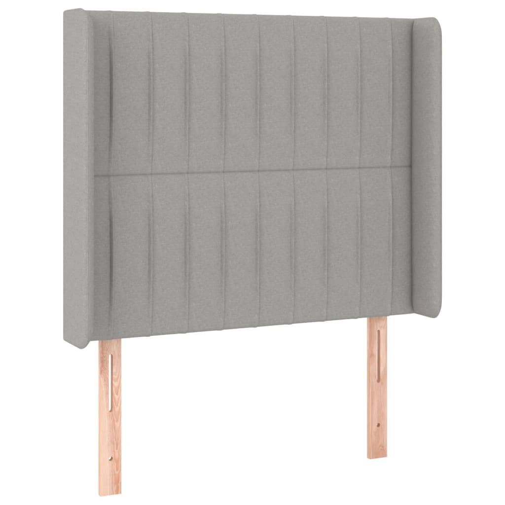 vidaXL Kopfteil mit Ohren Hellgrau 83x16x118/128 cm Stoff