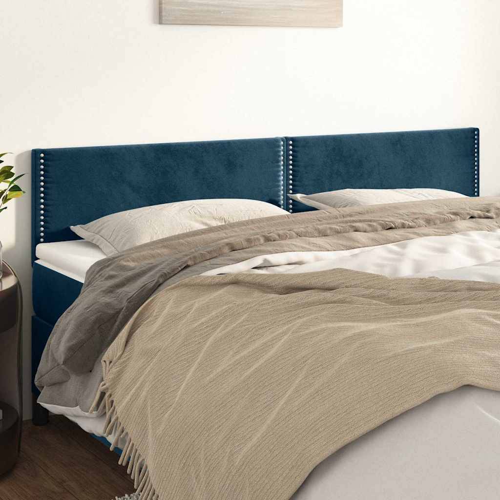 vidaXL Kopfteile 2 Stk. Dunkelblau 80x5x78/88 cm Samt