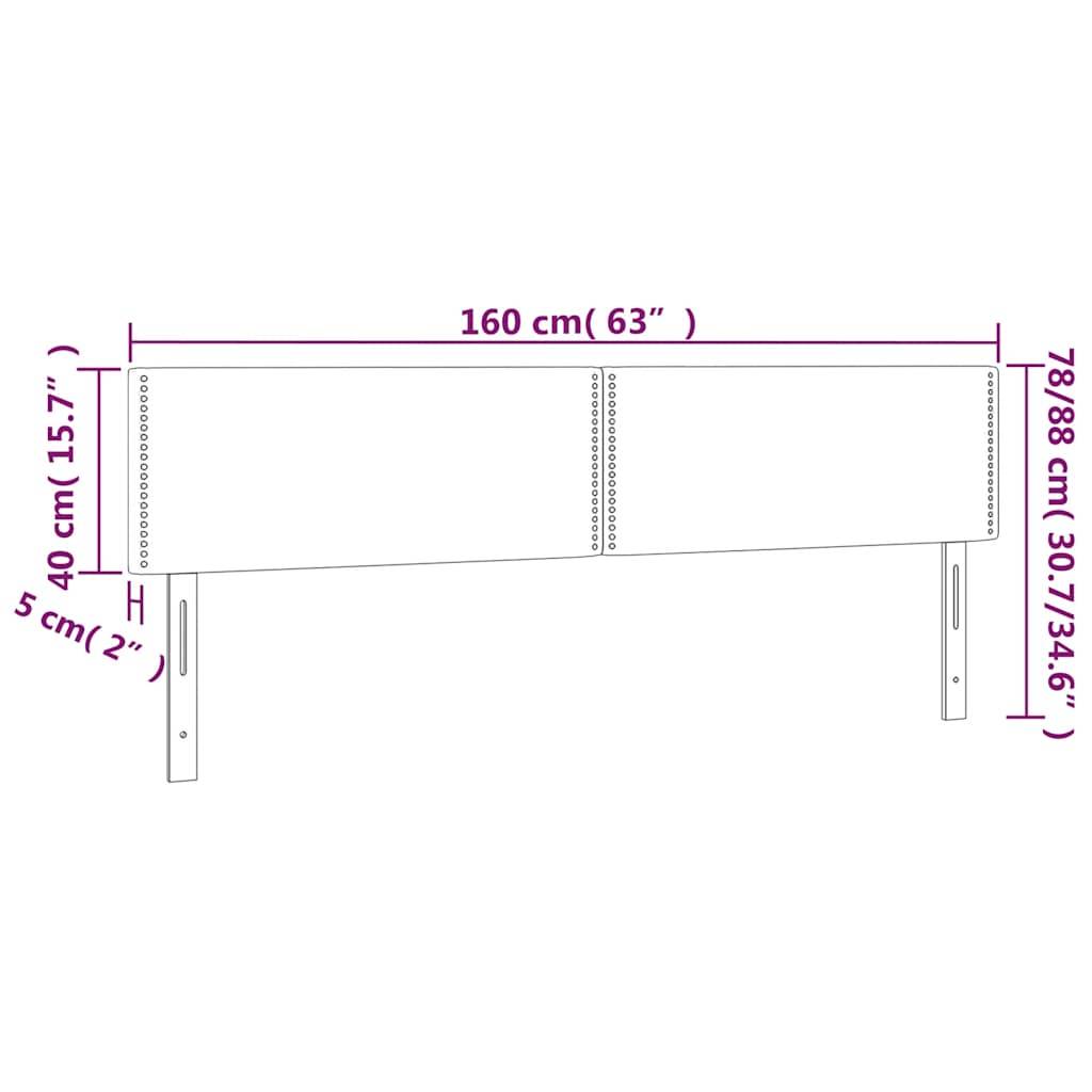 vidaXL Kopfteile 2 Stk. Dunkelblau 80x5x78/88 cm Samt