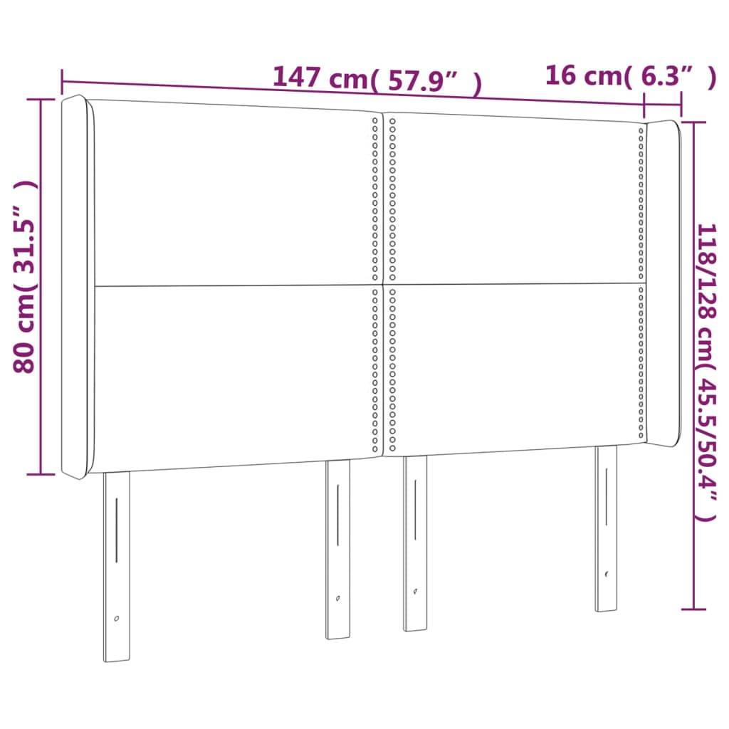 vidaXL LED Kopfteil Schwarz 147x16x118/128 cm Kunstleder