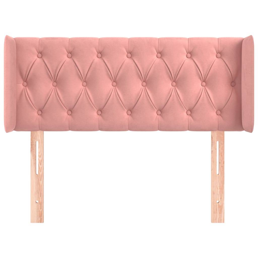 vidaXL Kopfteil mit Ohren Rosa 103x16x78/88 cm Samt