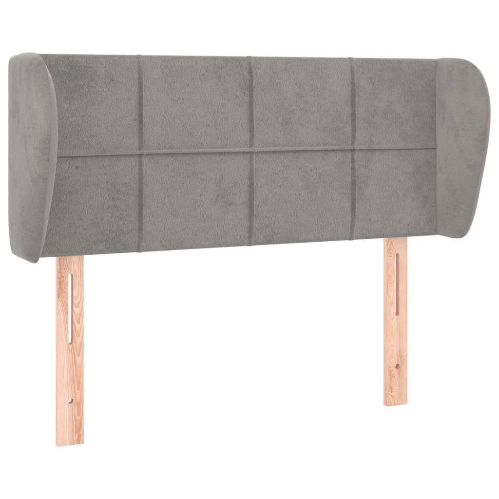 vidaXL Kopfteil mit Ohren Hellgrau 83x23x78/88 cm Samt