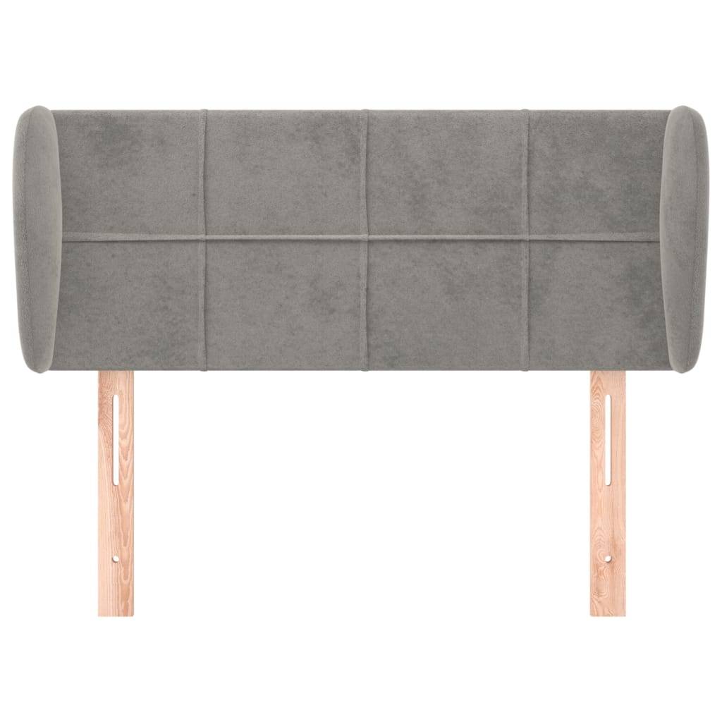 vidaXL Kopfteil mit Ohren Hellgrau 83x23x78/88 cm Samt