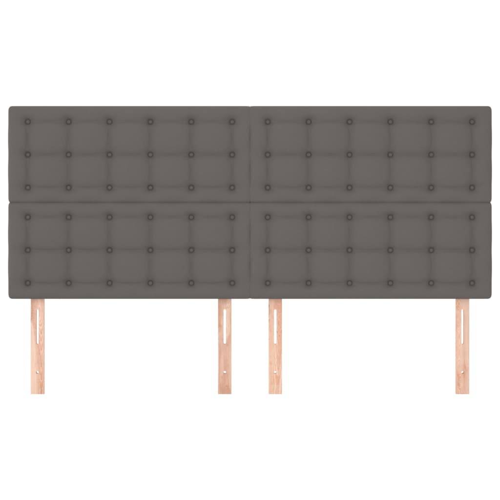 vidaXL Kopfteile 4 Stk. Grau 80x5x78/88 cm Kunstleder