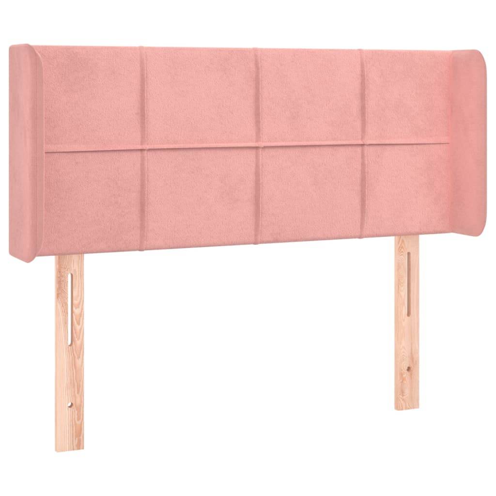 vidaXL Kopfteil mit Ohren Rosa 93x16x78/88 cm Samt