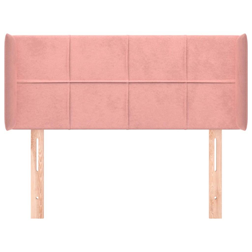 vidaXL Kopfteil mit Ohren Rosa 93x16x78/88 cm Samt