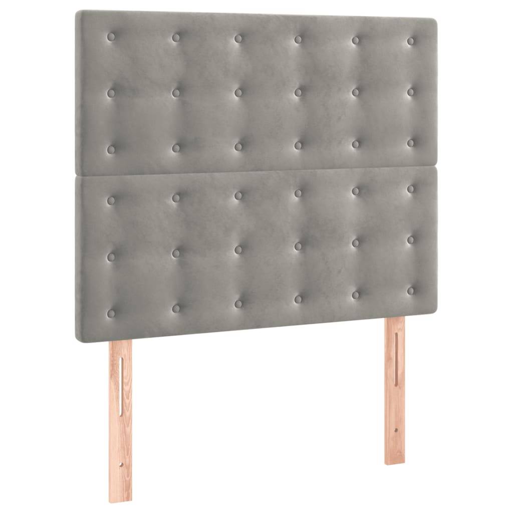 vidaXL Kopfteile 2 Stk. Hellgrau 90x5x78/88 cm Samt