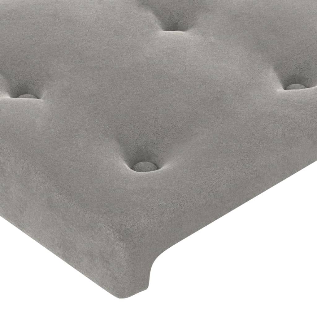 vidaXL Kopfteile 2 Stk. Hellgrau 90x5x78/88 cm Samt