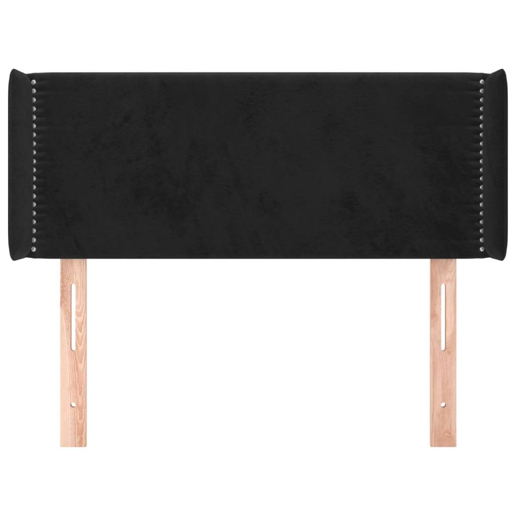 vidaXL Kopfteil mit Ohren Schwarz 103x16x78/88 cm Samt