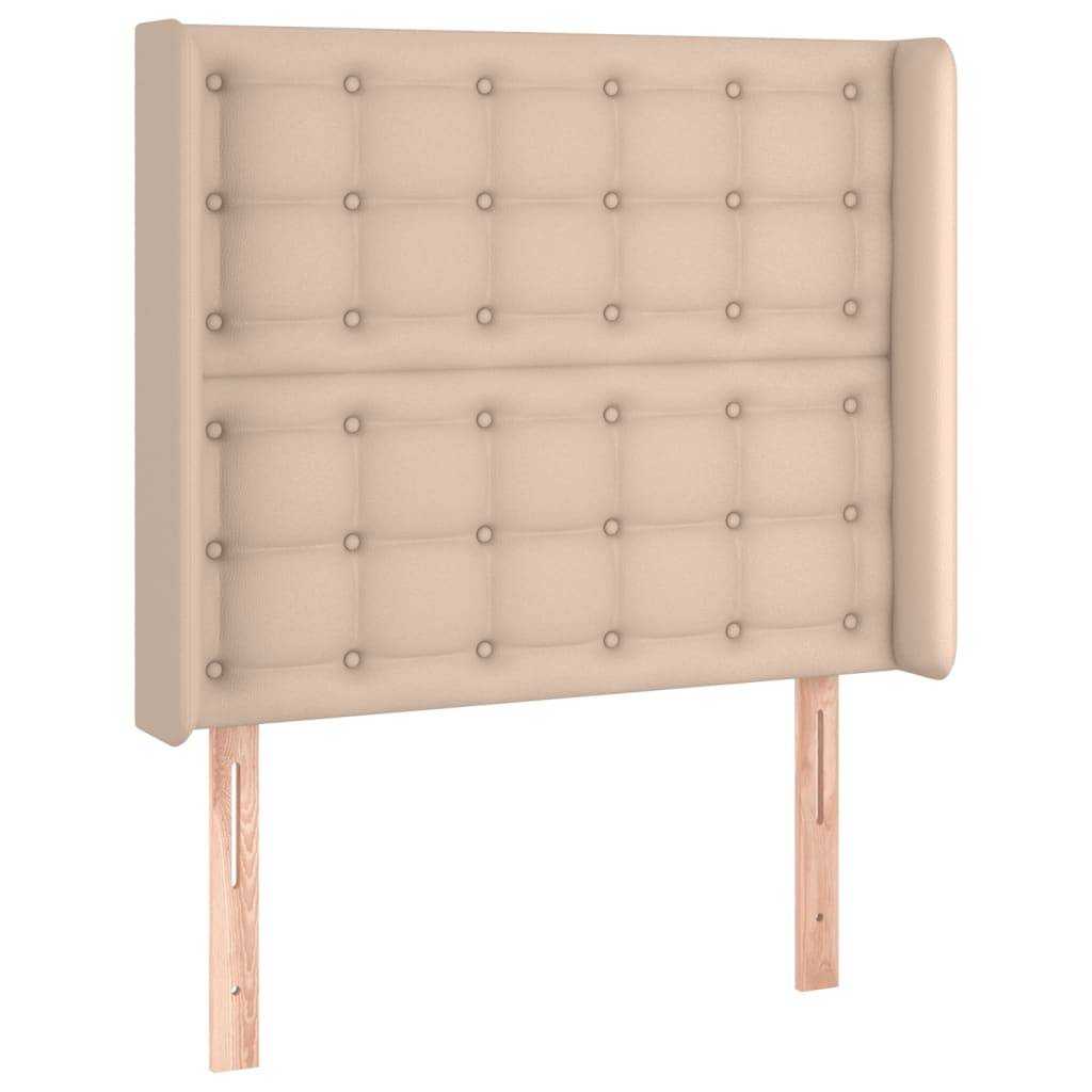 vidaXL LED Kopfteil Cappuccino-Braun 103x16x118/128cm Kunstleder