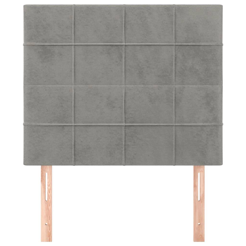 vidaXL Kopfteile 2 Stk. Hellgrau 90x5x78/88 cm Samt