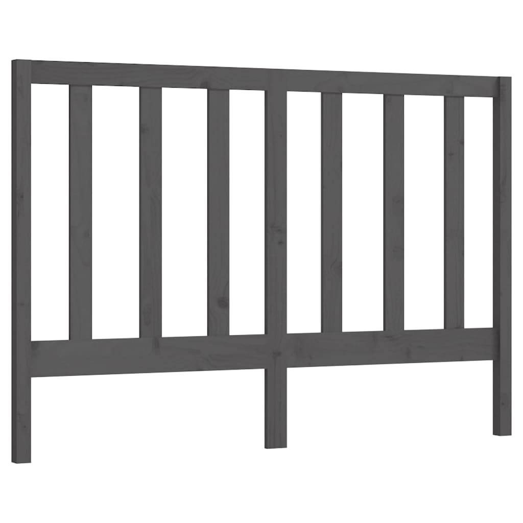 vidaXL Kopfteil Grau 126x4x100 cm Massivholz Kiefer