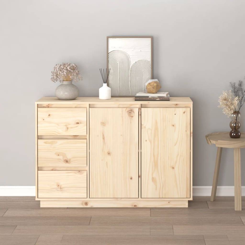 vidaXL Sideboard 111x34x75 cm Massivholz Kiefer