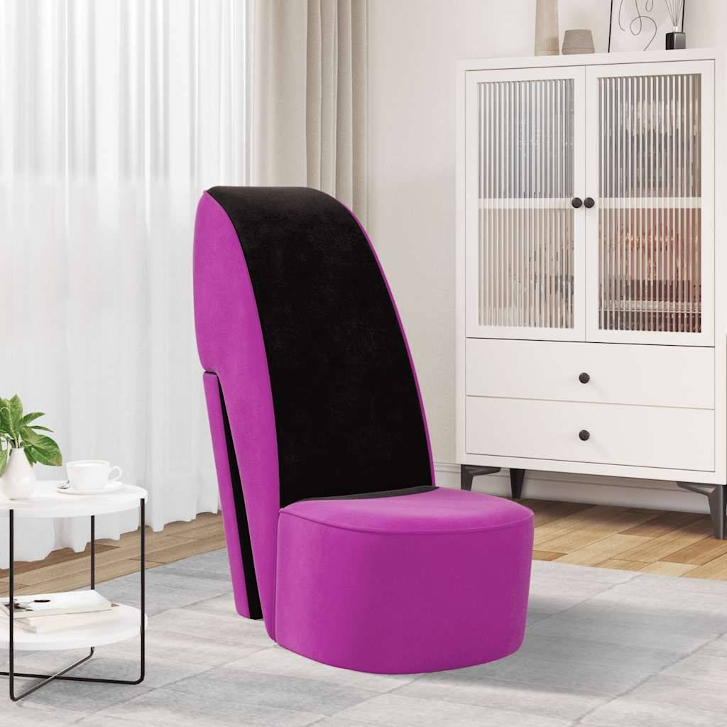 vidaXL Stuhl in Stöckelschuh-Form Lila Samt