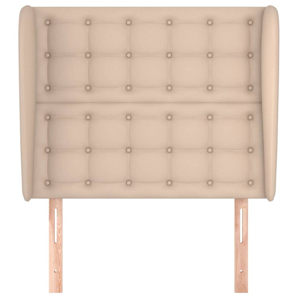 vidaXL Kopfteil mit Ohren Cappuccino-Braun 103x23x118/128cm Kunstleder