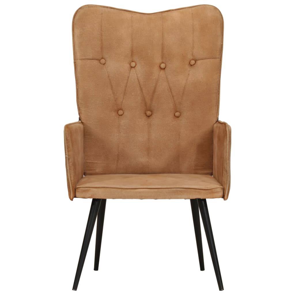 vidaXL Ohrensessel Braun Canvas