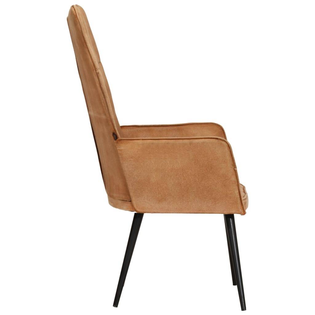 vidaXL Ohrensessel Braun Canvas