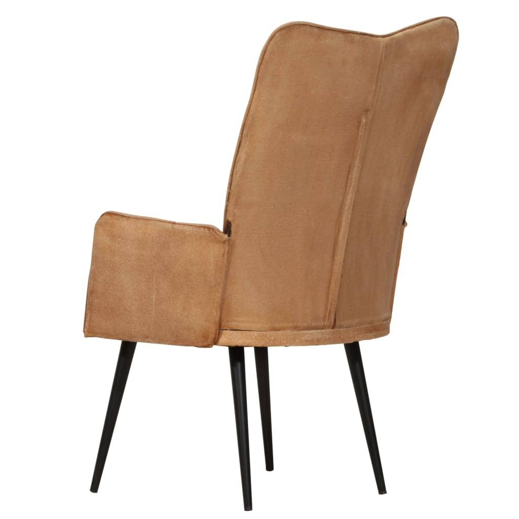 vidaXL Ohrensessel Braun Canvas