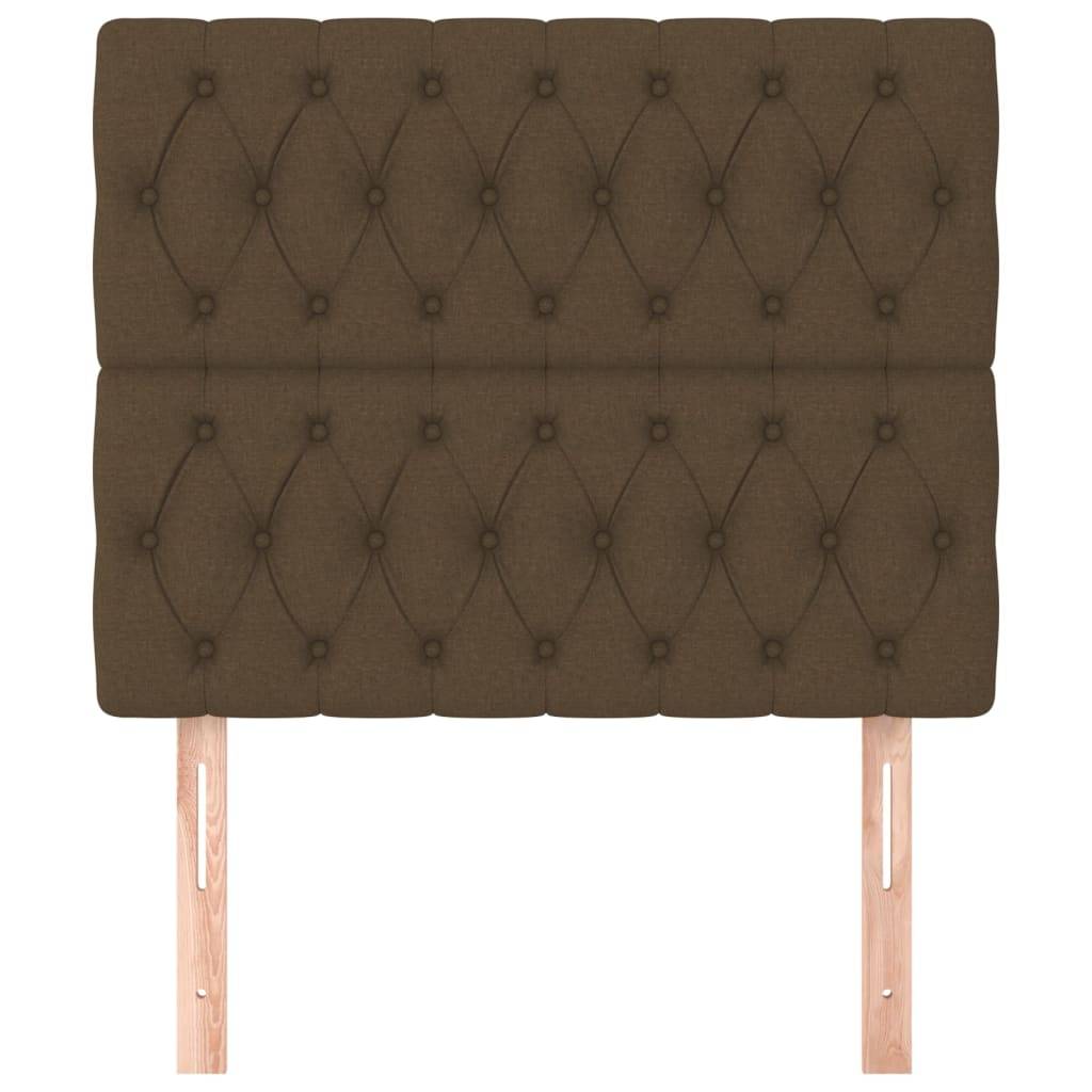 vidaXL Kopfteile 2 Stk. Dunkelbraun 90x7x78/88 cm Stoff